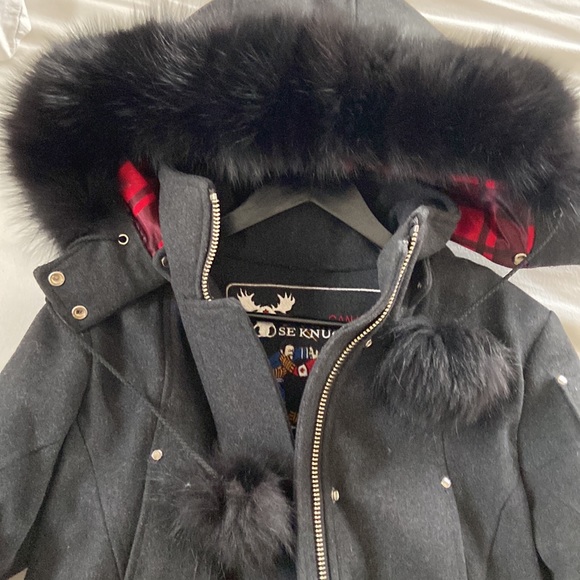 Special Edition Plaid Moose Knuckles Down Coat. - Picture 6 of 12